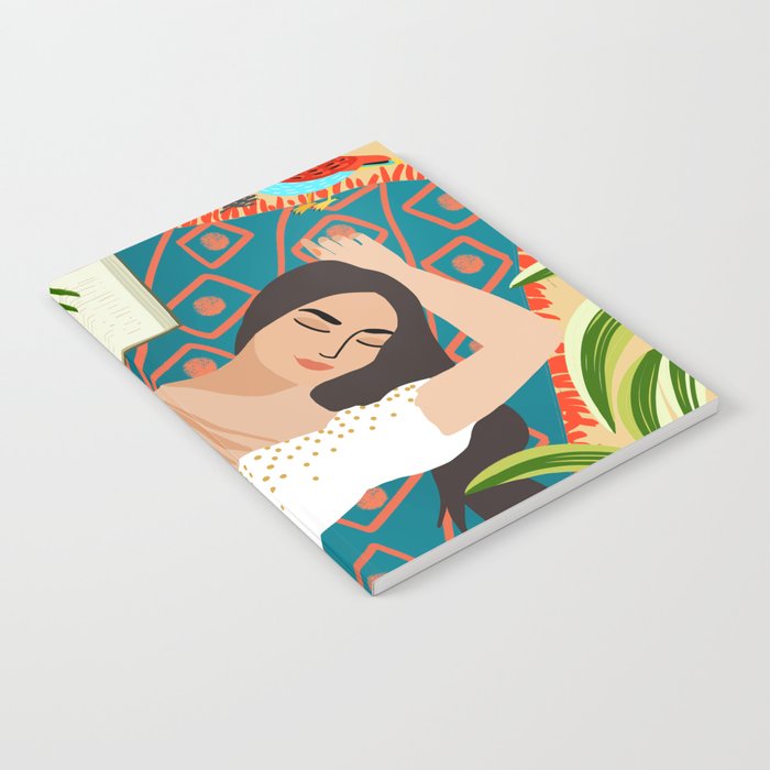 Beach. Read. Sleep. | Boho Woman Sea Beachy Travel | Summer Birds Sand Picnic Ocean Vacation Notebook Gallery Image 1