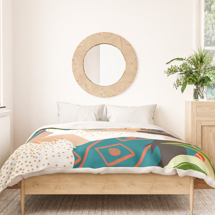 Beach. Read. Sleep. | Boho Woman Sea Beachy Travel | Summer Birds Sand Picnic Ocean Vacation Duvet Cover Gallery Image 3
