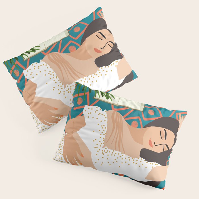 Beach. Read. Sleep. | Boho Woman Sea Beachy Travel | Summer Birds Sand Picnic Ocean Vacation Pillow Sham Gallery Image 3