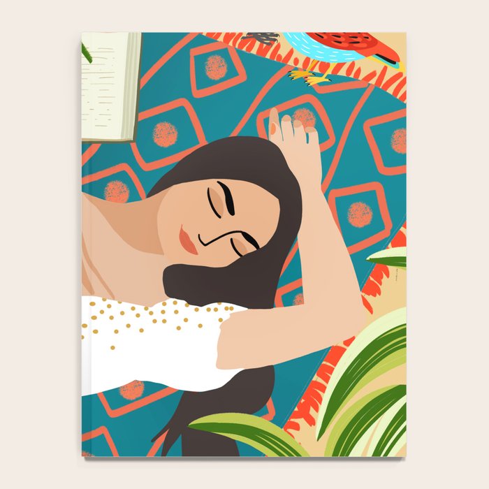 Beach. Read. Sleep. | Boho Woman Sea Beachy Travel | Summer Birds Sand Picnic Ocean Vacation Notebook Gallery Image 4
