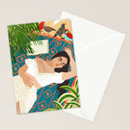 Beach. Read. Sleep. | Boho Woman Sea Beachy Travel | Summer Birds Sand Picnic Ocean Vacation Stationery Card Gallery Image 2