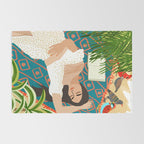 Beach. Read. Sleep. | Boho Woman Sea Beachy Travel | Summer Birds Sand Picnic Ocean Vacation Rug Gallery Image 2
