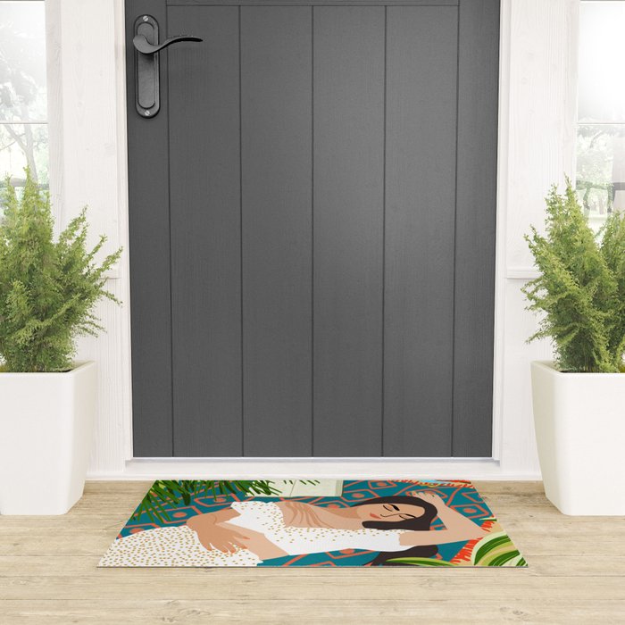 Beach. Read. Sleep. | Boho Woman Sea Beachy Travel | Summer Birds Sand Picnic Ocean Vacation Welcome Mat Gallery Image 3