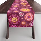 Retro Sun Faces - Pink and Magenta Table Runner Gallery Image 1