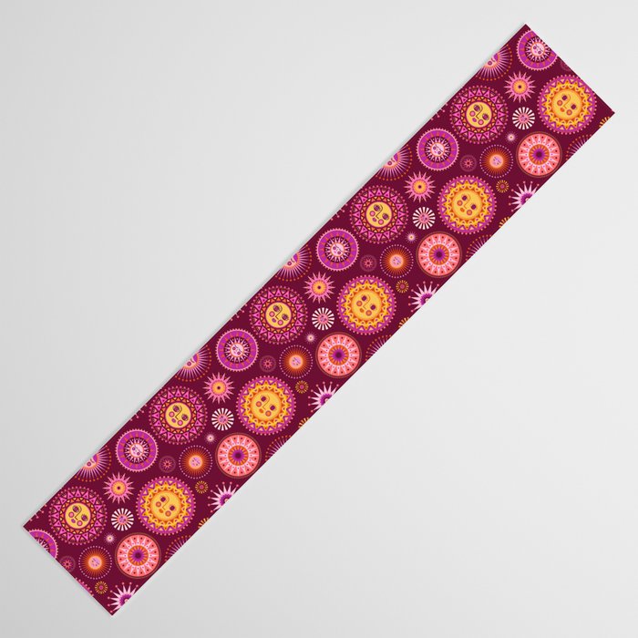 Retro Sun Faces - Pink and Magenta Table Runner Gallery Image 3