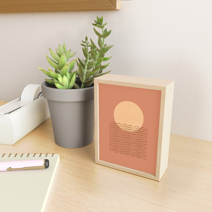 Ocean Wave Terracotta - Mid century modern Mini Art Print Gallery Image 2