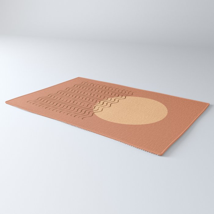 Ocean Wave Terracotta - Mid century modern Rug Gallery Image 3