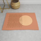Ocean Wave Terracotta - Mid century modern Rug Gallery Image 1
