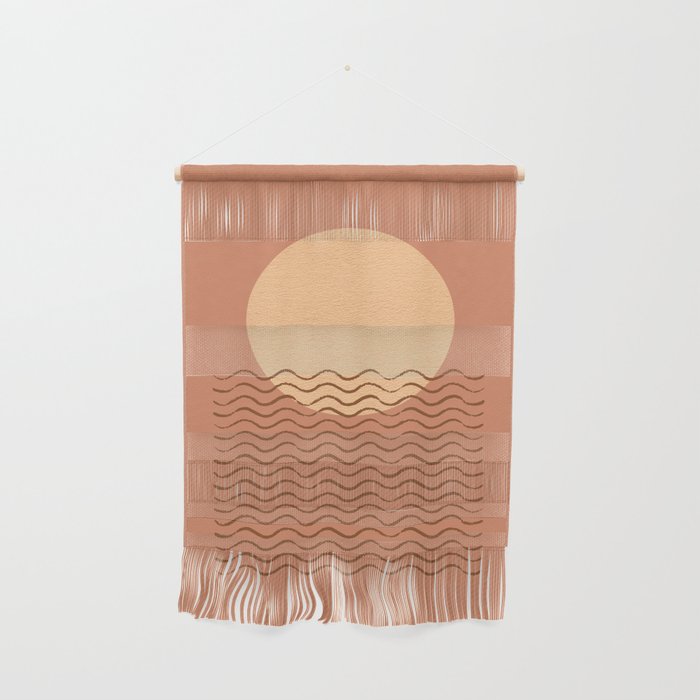 Ocean Wave Terracotta - Mid century modern Wall Hanging Gallery Image 1