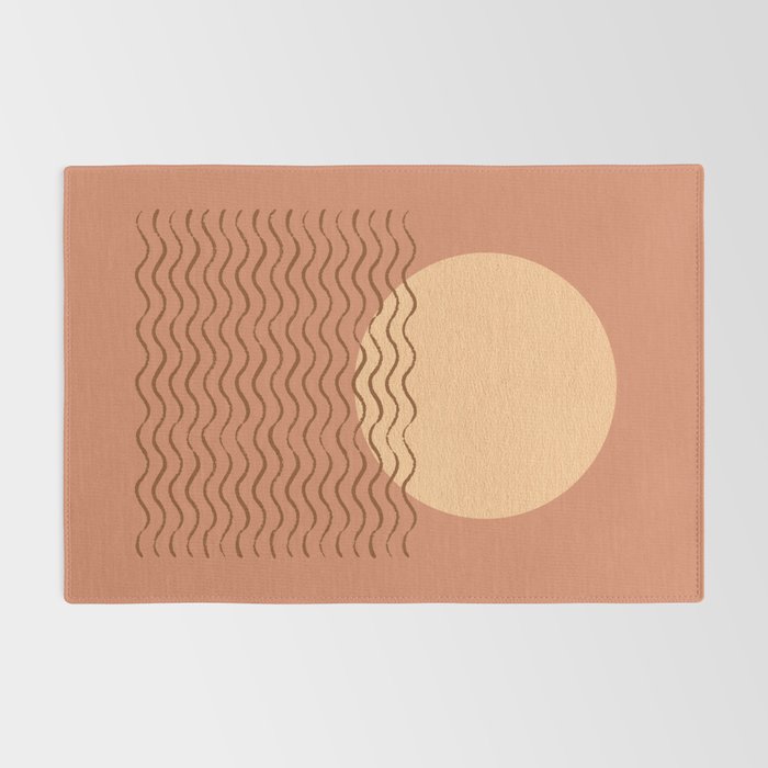 Ocean Wave Terracotta - Mid century modern Rug Gallery Image 2