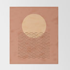 Ocean Wave Terracotta - Mid century modern Throw Blanket Gallery Image 2