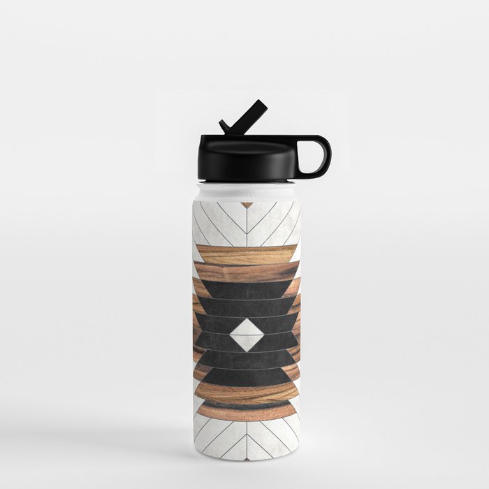 Urban Tribal Pattern No.5 - Aztec - Concrete and Wood Water Bottle Gallery Image 1