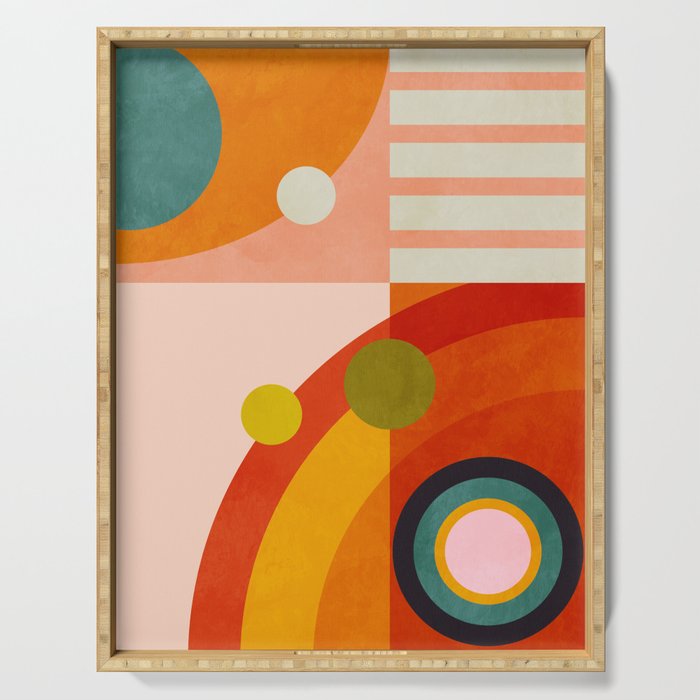 retro minimal geometric 2 Serving Tray Gallery Image 1