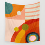retro minimal geometric 2 Wall Tapestry Gallery Image 4