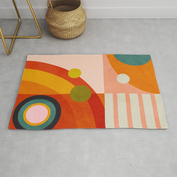 retro minimal geometric 2 Rug Gallery Image 1
