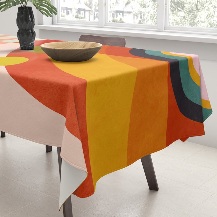 retro minimal geometric 2 Tablecloth Gallery Image 3
