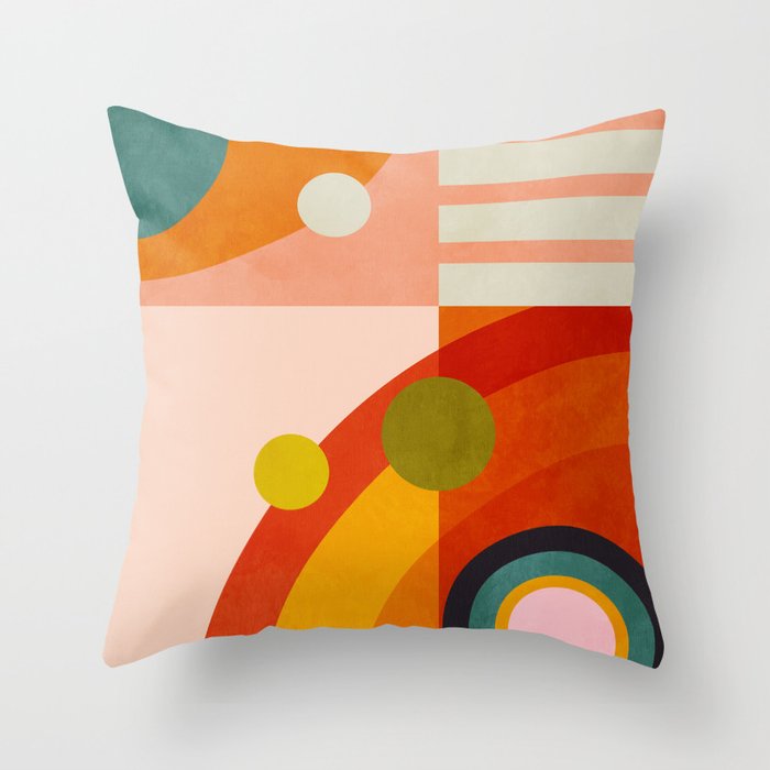 retro minimal geometric 2 Throw Pillow Gallery Image 6