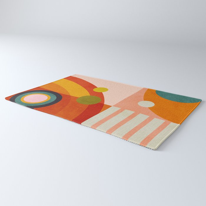 retro minimal geometric 2 Rug Gallery Image 3
