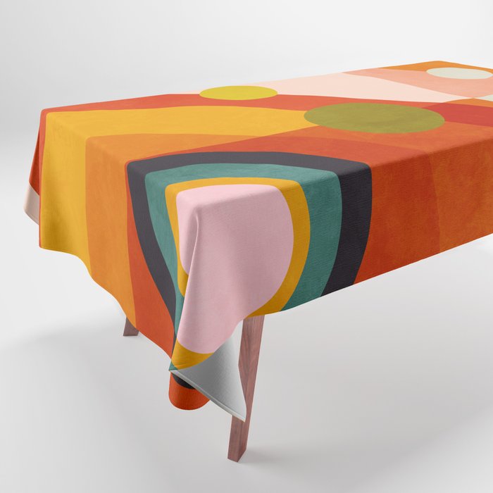 retro minimal geometric 2 Tablecloth Gallery Image 1