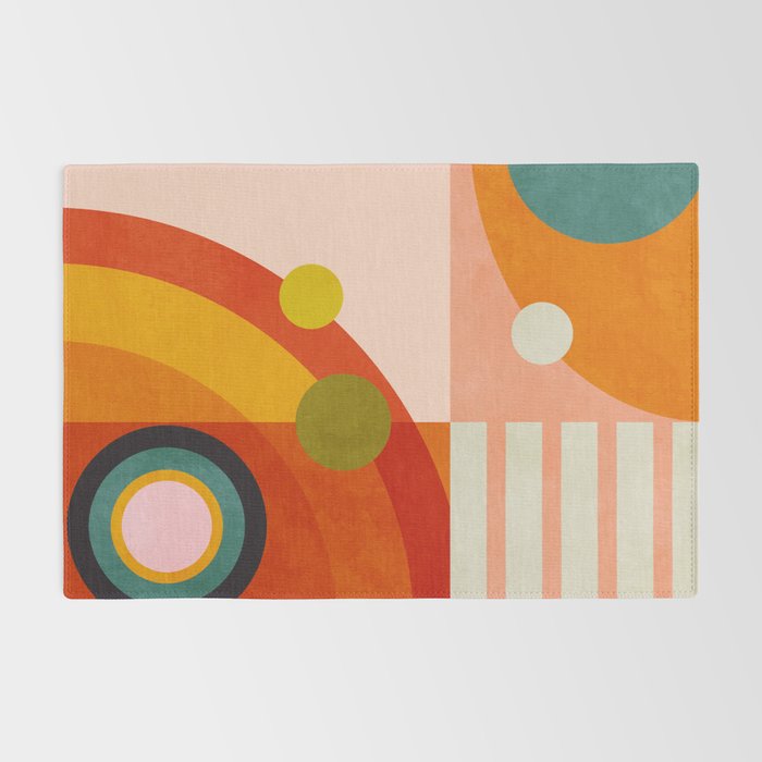 retro minimal geometric 2 Rug Gallery Image 2