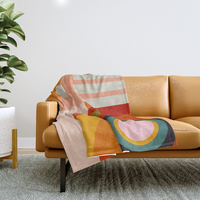 retro minimal geometric 2 Throw Blanket Gallery Image 1