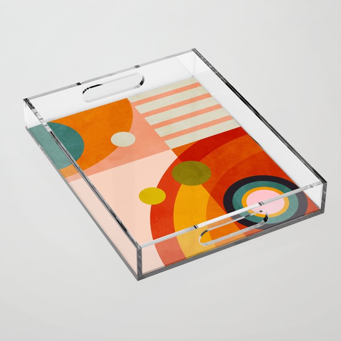 retro minimal geometric 2 Acrylic Tray Gallery Image 1