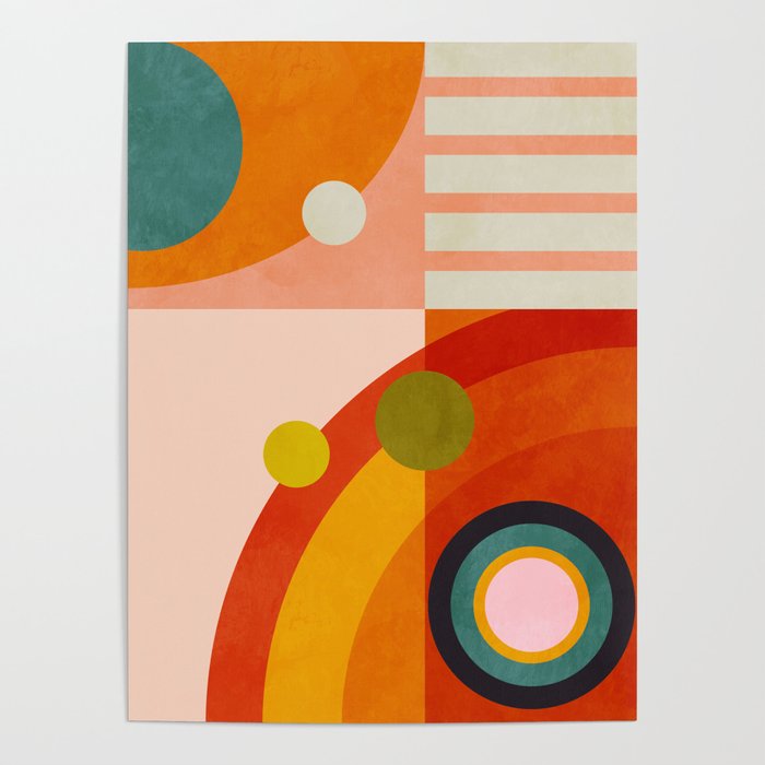 retro minimal geometric 2 Poster Gallery Image 1