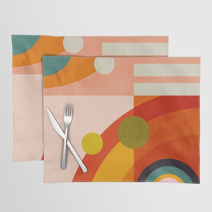 retro minimal geometric 2 Placemat Gallery Image 1