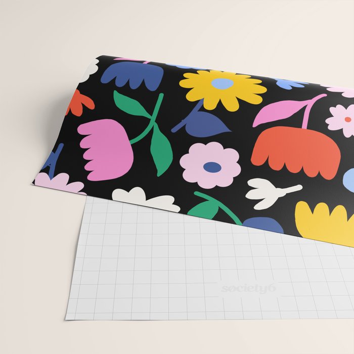 Floral Medley - night Wrapping Paper Gallery Image 2