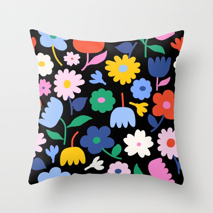 Floral Medley - night Throw Pillow Gallery Image 6