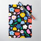 Floral Medley - night Wrapping Paper Gallery Image 1
