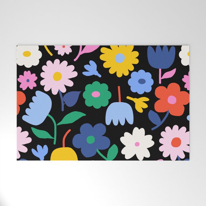 Floral Medley - night Welcome Mat Gallery Image 1