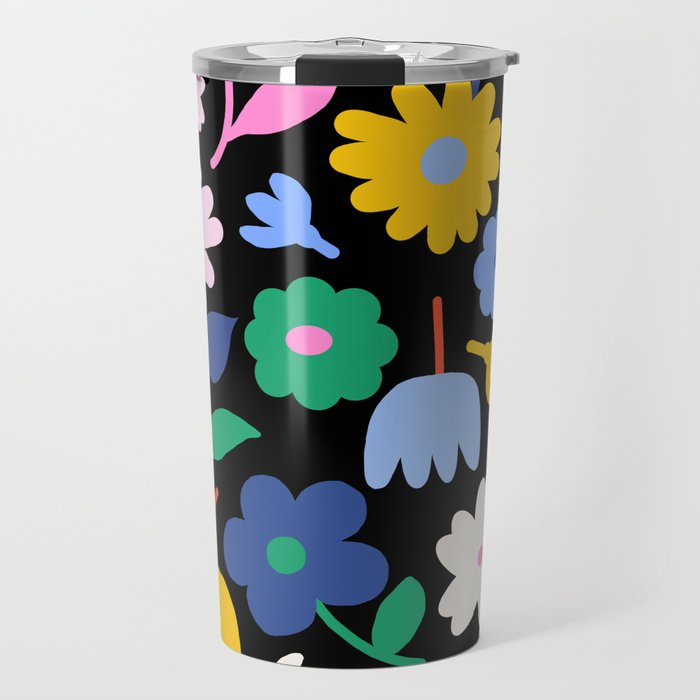 Floral Medley - night Travel Mug Gallery Image 1