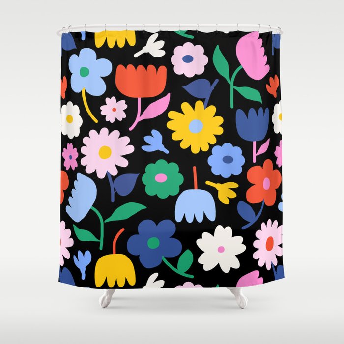 Floral Medley - night Shower Curtain Gallery Image 1