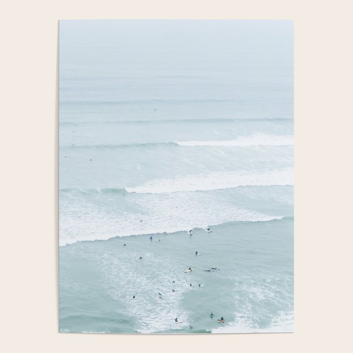 Tiny Surfers from the Sky, Lima, Peru Poster Gallery Image 1