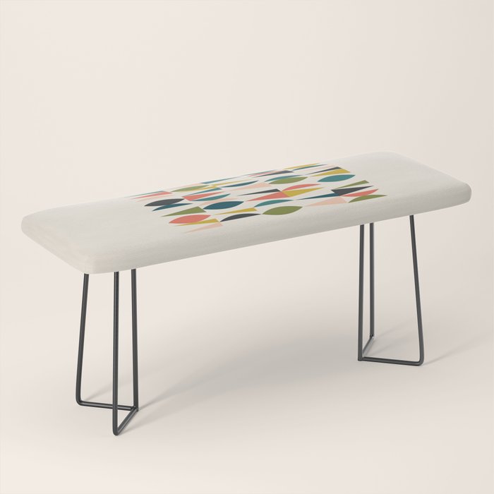 Mid Century Modern Abstract Colorful Shapes Funky Cool Minimalist Pattern Bench Gallery Image 1