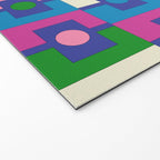 Colorful Retro Pop Modern Geometric Rektangel Pattern Blue Green Pink Welcome Mat Gallery Image 2