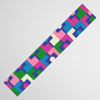 Colorful Retro Pop Modern Geometric Rektangel Pattern Blue Green Pink Table Runner Gallery Image 3
