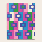 Colorful Retro Pop Modern Geometric Rektangel Pattern Blue Green Pink Notebook Gallery Image 4