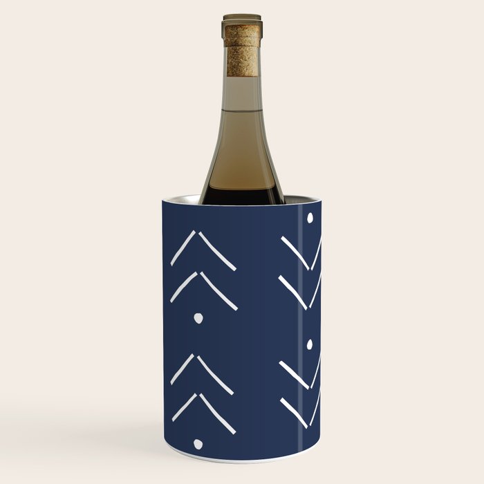 Arrow Lines Pattern in Navy Blue Wine Chiller Gallery Image 2