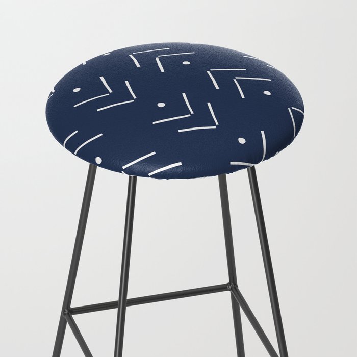 Arrow Lines Pattern in Navy Blue Stool Gallery Image 2