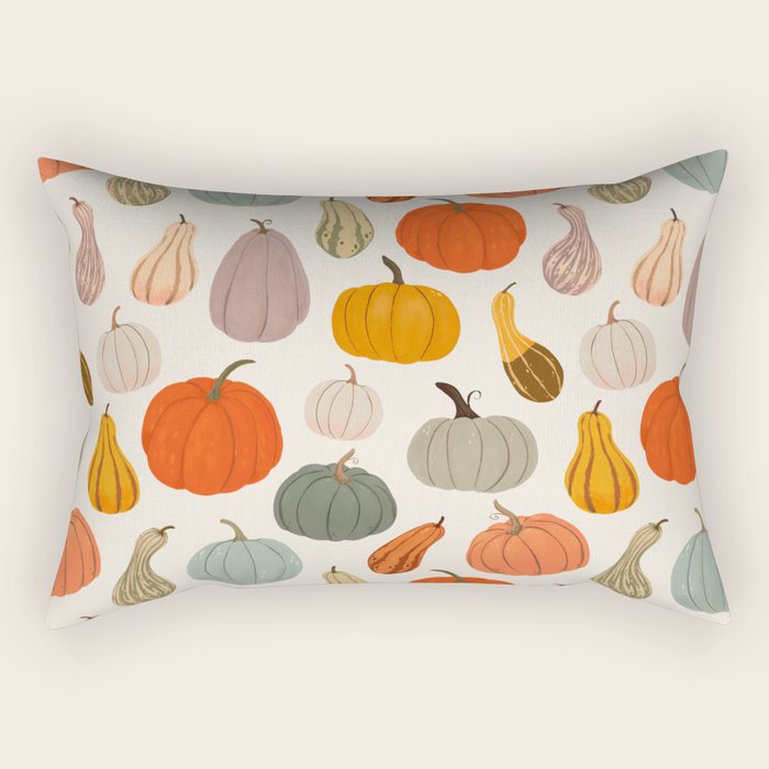 Autumn Pumpkins and Squash Rectangular Pillow Gallery Image 1