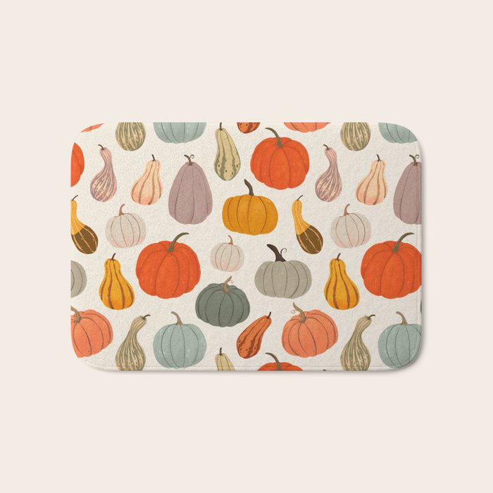 Autumn Pumpkins and Squash Bath Mat Gallery Image 1