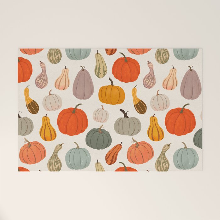 Autumn Pumpkins and Squash Welcome Mat Gallery Image 1