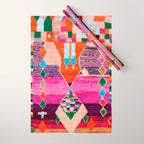 Traditional Oriental Moroccan Berber Rug Design Wrapping Paper Gallery Image 1