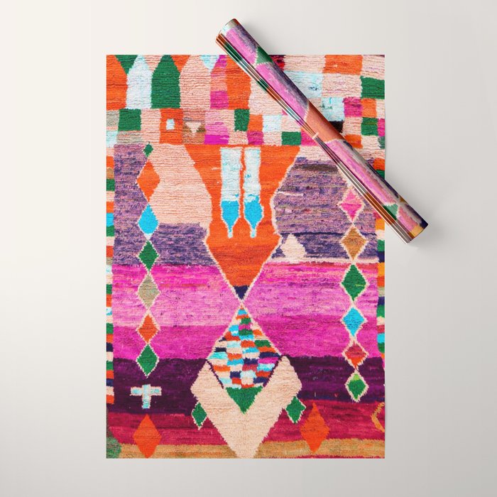 Traditional Oriental Moroccan Berber Rug Design Wrapping Paper Gallery Image 1