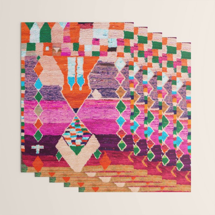 Traditional Oriental Moroccan Berber Rug Design Wrapping Paper Gallery Image 3