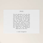 She was beautiful F. Scott Fizgerald typographical quote art print Welcome Mat Gallery Image 1