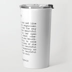 She was beautiful F. Scott Fizgerald typographical quote art print Travel Mug Gallery Image 2