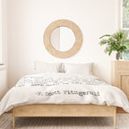 She was beautiful F. Scott Fizgerald typographical quote art print Duvet Cover Gallery Image 3